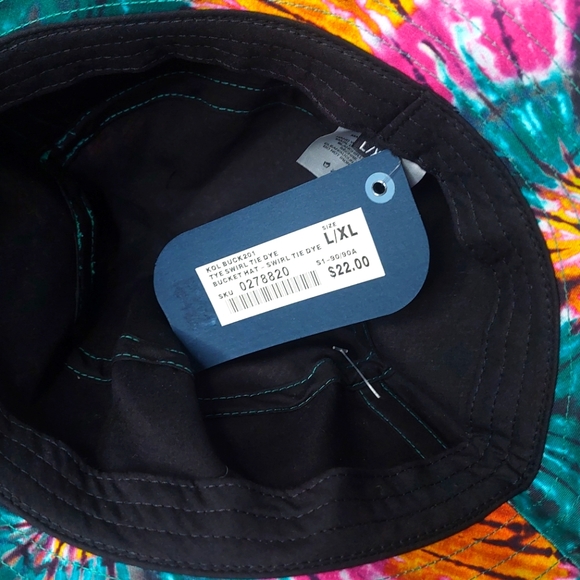 Colourful Tie Dye Patterned Kolby Bucket Hat BNWT Bucket Hat Size L-XL - Picture 2 of 3